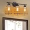 Costway 3-Light Vanity Light Metal Wire Cage Wall Sconce Bathroom Fixture Artist Lamp